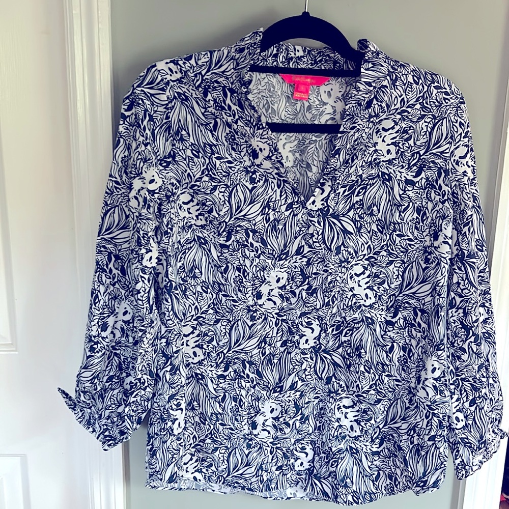 Lilly Pulitzer Koala Long Sleep Blouse- Size Small